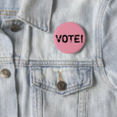 Badge Rond 5 Cm VOTE ! Bouton (En situation)