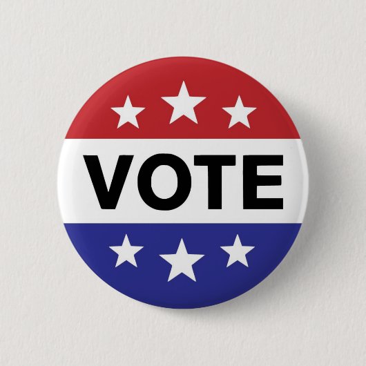 Badge Rond 5 Cm Vote Button 6 Stars (Devant)