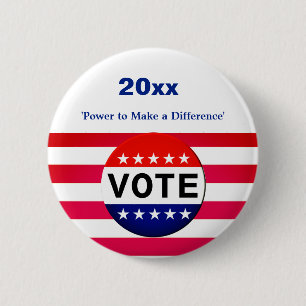 Badge Rond 5 Cm Vote - Campagne - Pouvoir