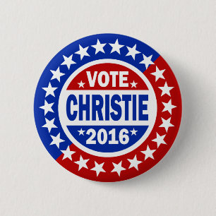Badge Rond 5 Cm Vote Christie 2016