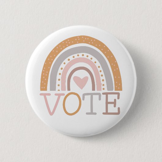 Badge Rond 5 Cm Vote | Cute Pastel Rainbow Text Design (Devant)
