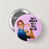 BADGE ROND 5 CM VOTE DE VRAIES FEMMES POUR PALIN (Devant & derrière)