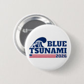 Badge Rond 5 Cm Vote Democrat Blue Wave 2026 (Devant & derrière)