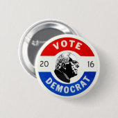 Badge Rond 5 Cm Vote Démocrate (Devant & derrière)