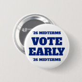 Badge Rond 5 Cm Vote Early Button (Devant & derrière)