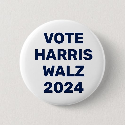 Badge Rond 5 Cm Vote Harris Walz 2024 (Devant)
