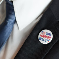 Vote Harris Walz Drapeau Américain Démocrate Donke