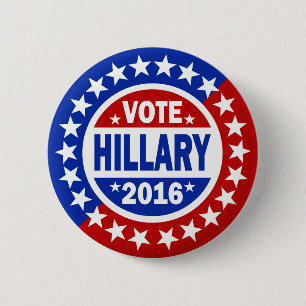 Badge Rond 5 Cm Vote Hillary 2016