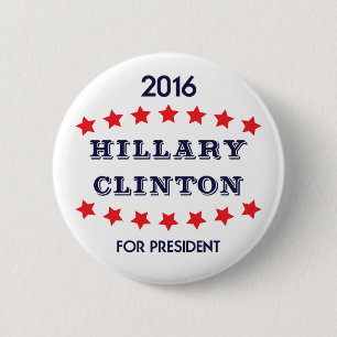 Badge Rond 5 Cm Vote Hillary Clinton pour le président 2016 Button