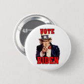 Badge Rond 5 Cm Vote Joe Biden Oncle Sam 2024 (Devant & derrière)