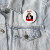Badge Rond 5 Cm Vote Joe Biden Oncle Sam 2024 (En situation)