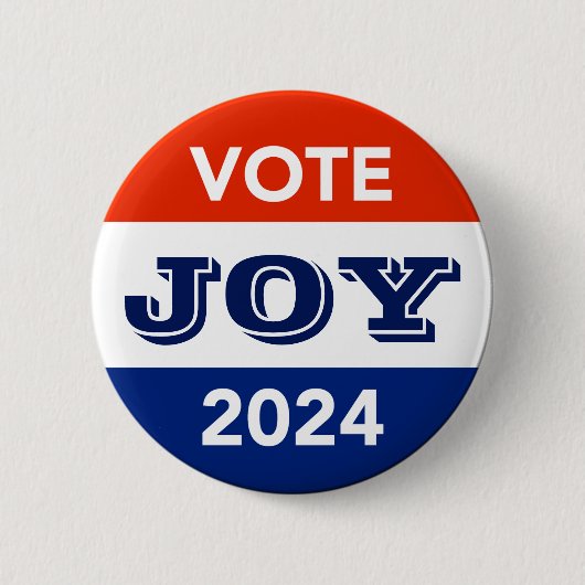 Badge Rond 5 Cm Vote Joy 2024 Harris Walz (Devant)