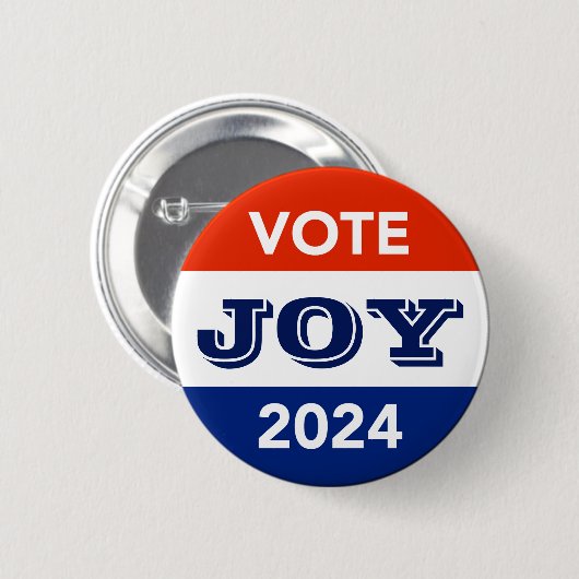 Badge Rond 5 Cm Vote Joy 2024 Harris Walz (Devant & derrière)