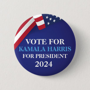 Badge Rond 5 Cm Vote Kamala Harris Pour Le Président 2024
