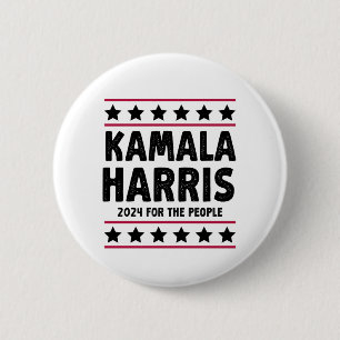 Badge Rond 5 Cm Vote Kamala Harris pour l'élection bleue du présid