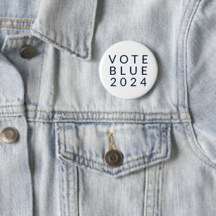 Badge Rond 5 Cm Vote minimaliste Blue Kamala Harris 2024