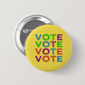 Badge Rond 5 Cm VOTE multicolore (Devant & derrière)