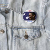 Badge Rond 5 Cm Vote Obama (En situation)