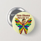 Badge Rond 5 Cm Vote Obama (Devant & derrière)