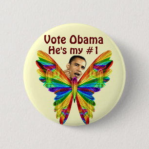 Badge Rond 5 Cm Vote Obama