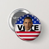Badge Rond 5 Cm Vote Obama - bouton (Devant & derrière)