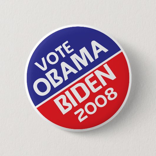 Badge Rond 5 Cm Vote Obama et Biden en 2008 (Devant)
