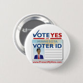 Badge Rond 5 Cm Vote oui sur l'identification d'électeur (Devant & derrière)