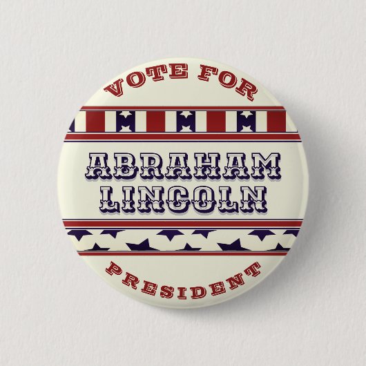 Badge Rond 5 Cm Vote pour Abraham Lincoln pour le président (Devant)