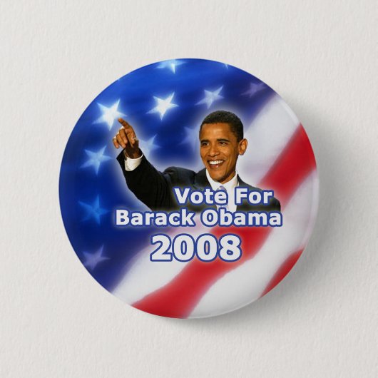 Badge Rond 5 Cm Vote pour Barack Obama Button (Devant)