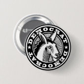 BADGE ROND 5 CM VOTE POUR DÉMOCRATE (Devant & derrière)