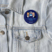 Badge Rond 5 Cm VOTÉ POUR EUX le bouton (En situation)