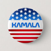 Badge Rond 5 Cm Vote pour Kamala Harris USA Drapeau Typographie mo (Devant)