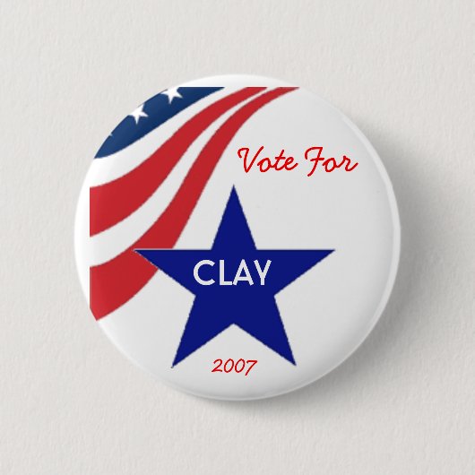 Badge Rond 5 Cm Vote pour l'argile (Devant)