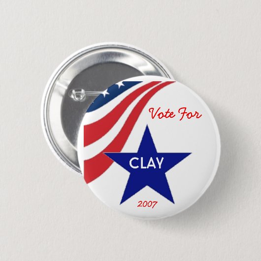 Badge Rond 5 Cm Vote pour l'argile (Devant & derrière)