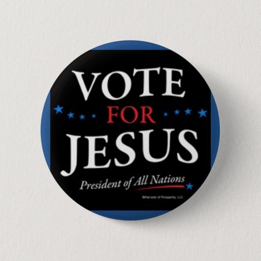Badge Rond 5 Cm Vote pour le bouton de Jésus (Devant)