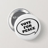 Badge Rond 5 Cm Vote pour le bouton de paix (Devant & derrière)