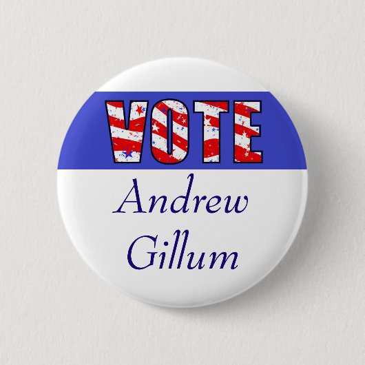 Badge Rond 5 Cm Vote pour l'élection d'Andrew Gillum (Devant)