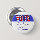 Badge Rond 5 Cm Vote pour l'élection d'Andrew Gillum (Devant & derrière)