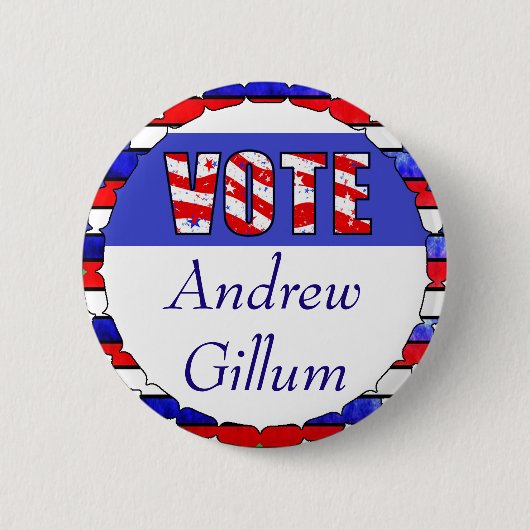 Badge Rond 5 Cm Vote pour l'élection d'Andrew Gillum (Devant)