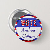 Badge Rond 5 Cm Vote pour l'élection d'Andrew Gillum (Devant & derrière)