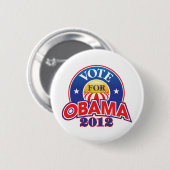 Badge Rond 5 Cm Vote pour Obama 2012 (Devant & derrière)