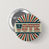 Badge Rond 5 Cm Vote rétro, tout le matériel (Devant & derrière)