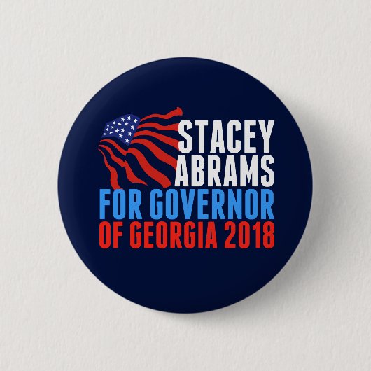Badge Rond 5 Cm Vote Stacey Abrams pour le gouverneur de la Géorgi (Devant)