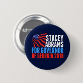 Badge Rond 5 Cm Vote Stacey Abrams pour le gouverneur de la Géorgi (Devant & derrière)