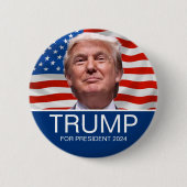 Badge Rond 5 Cm VOTE Trump pour le président 2024 (Devant)