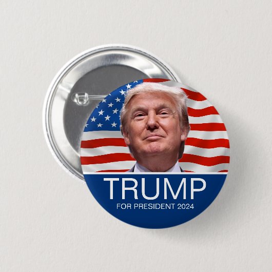 Badge Rond 5 Cm VOTE Trump pour le président 2024 (Devant & derrière)