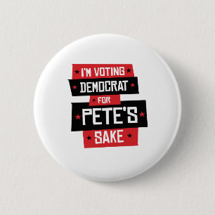 Badge Rond 5 Cm Voter démocrate pour l'amour de Pete