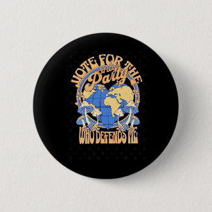 Badge Rond 5 Cm Votez Blue Vote Pour Earth Sticker
