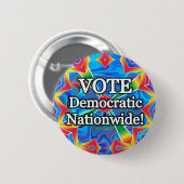 Badge Rond 5 Cm Votez Démocratique Nationale ! (Devant & derrière)