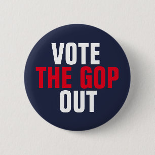 Badge Rond 5 Cm Votez le GOP Out Rouge Bleu Politique